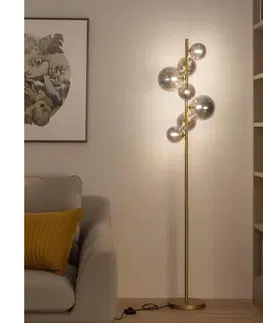 Lampy BRILAGI - LED Stojacia lampa MILLA 7xG9/3W/230V zlatá/dymová 3010-7GS