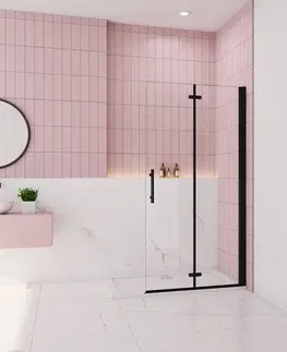 Sprchovacie kúty H K - Zalamovacia WALK-IN zástena Melody Black WF1 76x195, číre sklo MELODYBLWF176