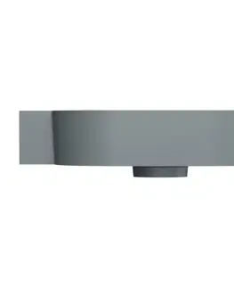 Umývadlá OMNIRES - OVO M+ umývadlo na dosku/závesné - ľavé, 55 x 38 cm, ash grey mat; OVO555UWLAG