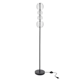 Stojacie lampy PLAYA lampa podłogowa czarny 15W LED 3000K klosz kula bezbarwny