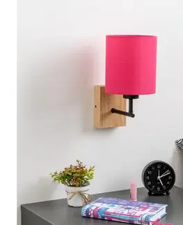Svietidlá BRILAGI - Nástenná lampa NUBILA WOOD 1xE27/25W/230V dub/ružová BG1561+BG1577