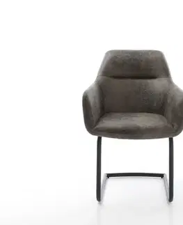 Jedálenské stoličky DELIFE Jedálenská stolička Pejo-Flex mikrovlákno sivá vintage jedálenská stolička okrúhla čierna vrecková pružina