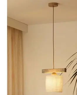 Svietidlá BRILAGI - Luster na lanku FOREST 1xE27/15W/230V borovica/hnedá/krémová 5903240292295