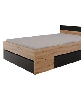 Postele Multifunkčná posteľ 140x200 COMBI dub Artisan/čierna