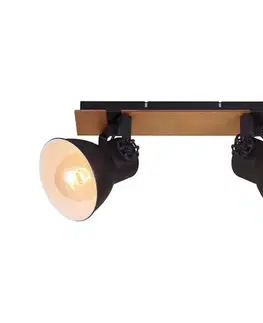 Svietidlá Briloner 2742-025 - Bodové svietidlo SPOTLIGHT 2xE27/40W/230V čierna/hnedá 2742-025