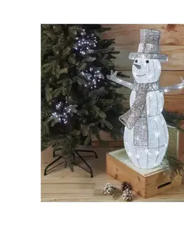 Vianočné osvetlenie  Lighting LED vianočný snehuliak ratanový 82 cm vnútorný studená biela časovač