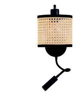 Svietidlá Zam 20355 - LED Nástenná lampa 1xE27/40W + LED/3W/230V ratan 20355