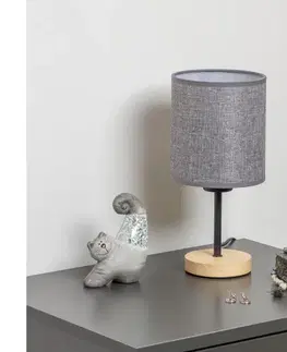 Lampy BRILAGI - Stolná lampa NUBILA WOOD 1xE27/25W/230V dub/šedá BG1567+BG1582