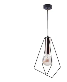 Svietidlá Jupiter 1664 - Luster na lanku KAIR 1xE27/60W/230V čierna/meď 1664
