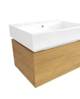 Kúpeľňový nábytok Kúpeľňová skrinka s umývadlom SAT Feel 60x30x46 cm medový dub mat SATFEEL60DMU2 SATFEEL60DMU2