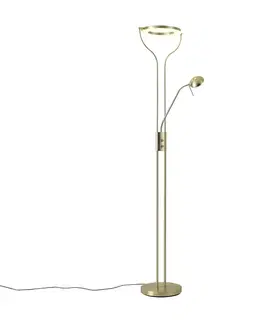Stojace lampy Moderná stojaca lampa zlatá s ramenom na čítanie vrátane LED a stmievača - Divo
