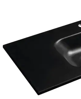 Sanitárna keramika SAPHO - SIDRA umývadlo 101x46cm, liaty mramor, čierna mat SD101B