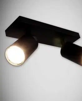 Lampy do obývačky Bodové svietidlo Manam GU10 2L čierna 03764 K2