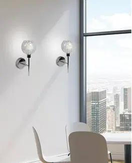 Nástenné svetlá Nástenná lampa ozzo chróm priehľadné tienidlo