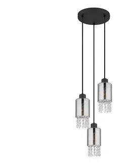 Svietidlá Globo 15799-3H - Luster na lanku BACKEY 3xE27/40W/230V pr. 25 cm čierna 15799-3H