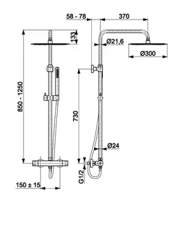 Sprchy a sprchové panely KFA - Sprchový stĺp Moza premium, s termostatickou batériou, biela 5736-920-44