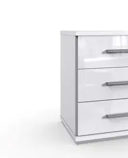 Nočné stolíky LORIANA nočný stolík, biely lesk