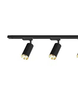 Svietidlá  Bodové svietidlo v lištovom systéme MICA 3xGU10/10W/230V čierna/zlatá ML2104