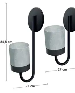 Kvetináče a truhlíky NABBI IKBH3S kvetináč na stenu (3 ks) sivý betón / čierna
