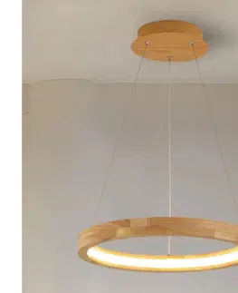 Svietidlá BRILAGI - LED luster na lane UMEA WOOD, LED/30W/230V, priemer 40 cm, drevo BRI447