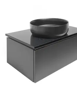 Kúpeľňový nábytok Kúpeľňová skrinka s kamennou doskou SAT Feel 80x30x46 cm antracit mat SATFEEL80ANTTK SATFEEL80ANTTK