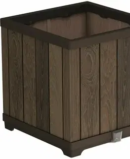 Kvetináče a truhlíky Keter kvetináč Deco Square 45,5 x 45,5 x 45,5 cm, hnedá