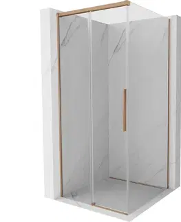 Sprchovacie kúty MEXEN/S - Rox sprchovací kút posuvný 95 x 95, transparent, meď kartáčovaná 8C2-095-095-65-00