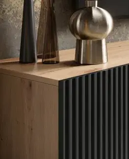 TV stolíky ArtAdrk TV stolík NOEMI závesný | dub artisan / čierna