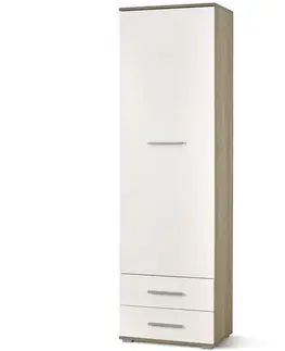 Šatníkové skrine HALMAR Lima REG1 policová skriňa dub sonoma / biely lesk