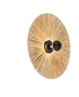 Nástenné osvetlenie Rustikálna nástenná lampa čierna s lanom 60 cm - Leia