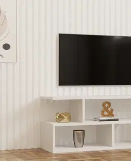 TV stolíky VALERY regálový TV stolík, biela