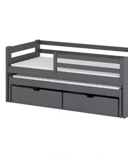 Postele so zásuvkami Posteľ Senso 90x200 graphite