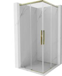 Sprchovacie kúty MEXEN/S - Rox Duo sprchovací kút posuvný 85 x 85, transparent, zlato 8C2D-085-085-50-00