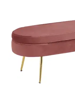 Taburety KONDELA Noblin Typ 2 taburetka ružová (Velvet) / zlatá