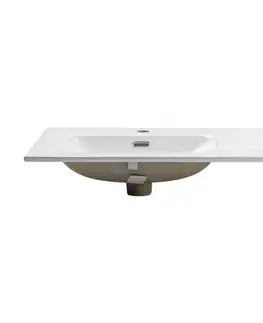 Umývadlá ArtCom Keramické umývadlo FLY 120D | biely lesk 120 cm