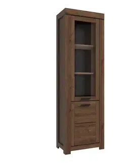 Vitríny KONDELA Boras vitrína dub hnedý