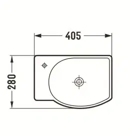 Umývadlá MEXEN - Mista umývadlo na dosku pravé 40 x 28, čierna mat 22174085R
