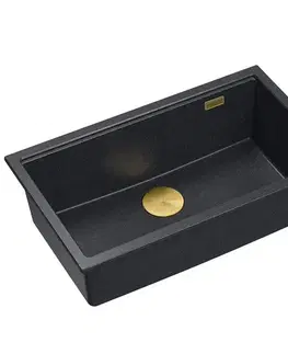 Kuchynské drezy Quadron Quadron - Granitový drez Logan 110 Black Metallic Oceľ HQD7644U8_BS_U