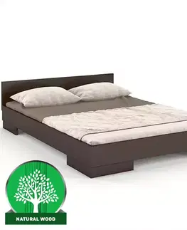 Dvojlôžkové postele Posteľ drevené  buk Skandica Spectrum Nízka 120x200 Palisander