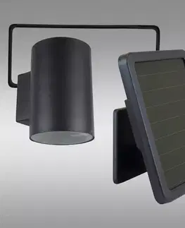 Solárne dekoračné lampy Nástenná solárna lampa  Lampada VO2840 čierna K1