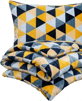 Obliečky 4Home Obliečky mikroflanel Scandi triangle, 160 x 200 cm, 70 x 80 cm