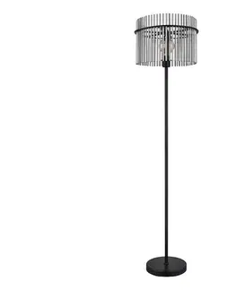 Lampy Globo 15698S - Stojacia lampa GORLEY 1xE27/60W/230V čierna 15698S