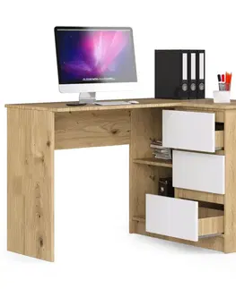 Písacie stoly Moderný písací stôl HERRA124P, dub Artisan / biely