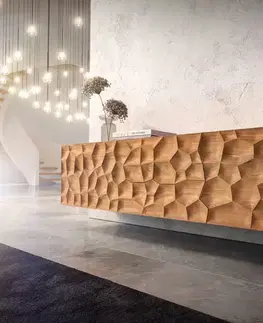 Televízne stolíky DELIFE TV stolík Solu 175 cm akácia prírodná 2 dvierka 2 zásuvky závesný 3D čelo