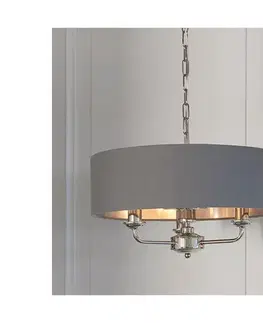 Svietidlá Endon 94377 - Luster na reťazi HIGHCLERE 3xE14/40W/230V šedá/lesklý chróm 94377