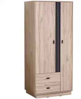 Šatníkové skrine Skriňa Allmo AL2 dub estana svetlý/antracit