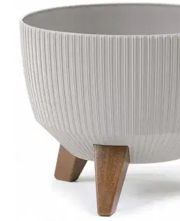 Kvetináče a truhlíky Kinekus Kvetináč plastový, priemer 290mm, ROMA JUMPER, taupe sivohnedý