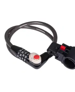 Zámky na bicykel Kódový zámok W-TEC Boelis 10*800mm s LED svetlom