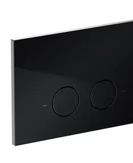 Záchody OMNIRES - Set: STRONGFRAME podomietkový rám + STEEL-R45 splachovacie tlačidlo, čierny polomat STFWC1R45-RBL