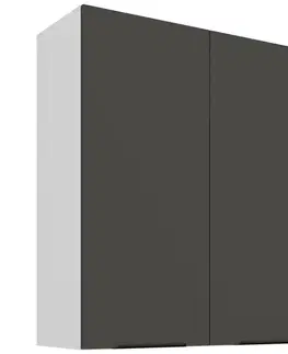 Kuchynské skrinky visiace Kuchynská skrinka Aria-GR/WH anti fingerprint 80G-90 2F